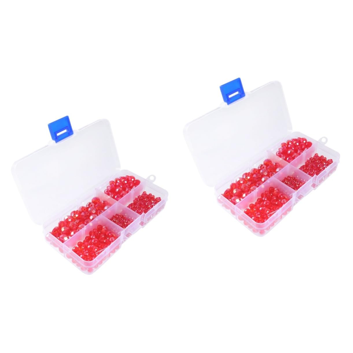 Operitacx 2 Boxen Mit 710 Stück Schmuckzubehör Flache Kristallglasperlen Rote Perlen Zur Herstellung Von Halsketten Und Armbändern