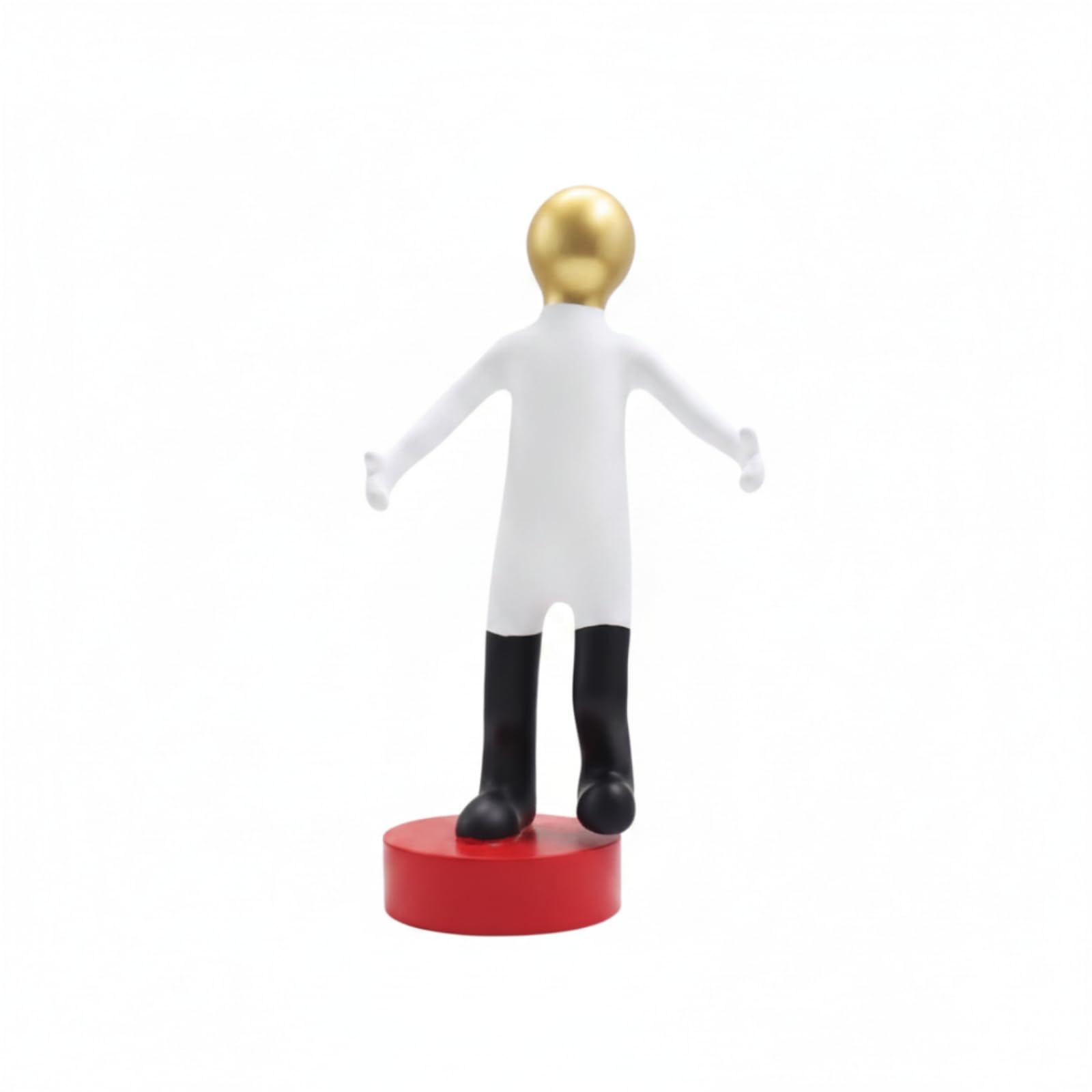 Baoblaze Statuetta Decorativa Moderna in Resina con Testa Metallizzata E Base Solida Superficie Levigata E Forma Minimal Adatta per Librerie Consolle Scrivania, D 19-10-31cm