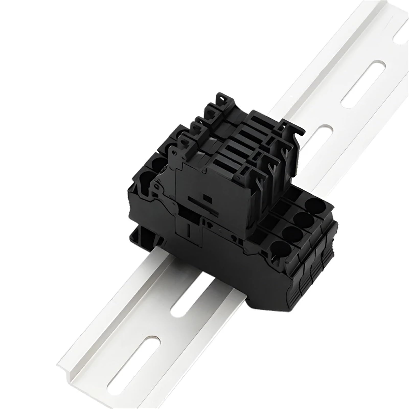 10 pezzi ST 4-HESI Portafusibile nero 5x20 con leva di disconnessione Morsettiera fusibile a molla Connettore guida DIN ST4-HESI(8P)