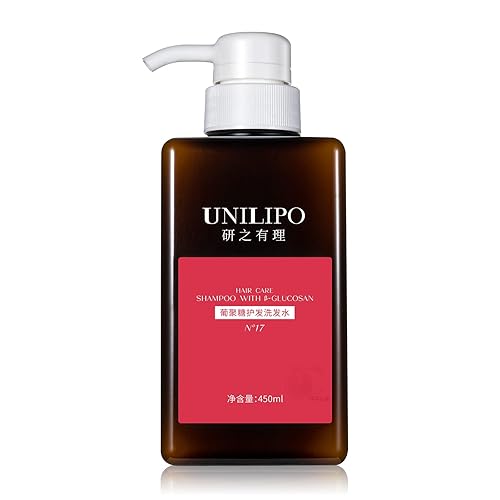 UNILIPO El champú Glucan para el cuidado del cabello es esponjoso de 15.2fl oz, 15 onzas, número 17, suave, eliminación de la caspa, alivio de la