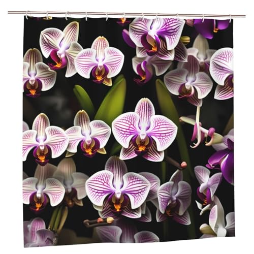 Rideau de douche imprimé orchidées en polyester lavable 183 x 183 cm - 2