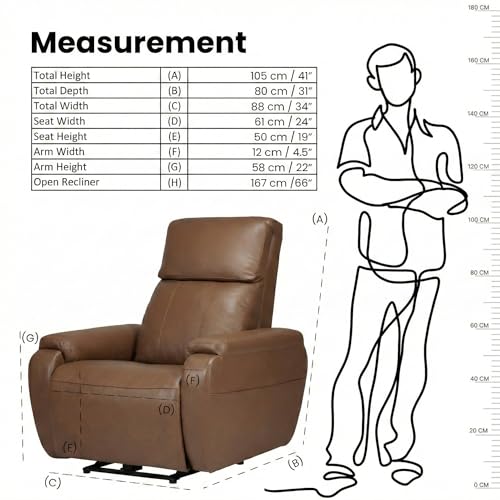 Image of Zeus Motorized Recliner | Premium Leatherette Upholstery | Single Seater Recliner Sofa for Office, Corporate & Hospitality | Ergonomic, Sleek & Space-Saving Design | 18 Months Warranty