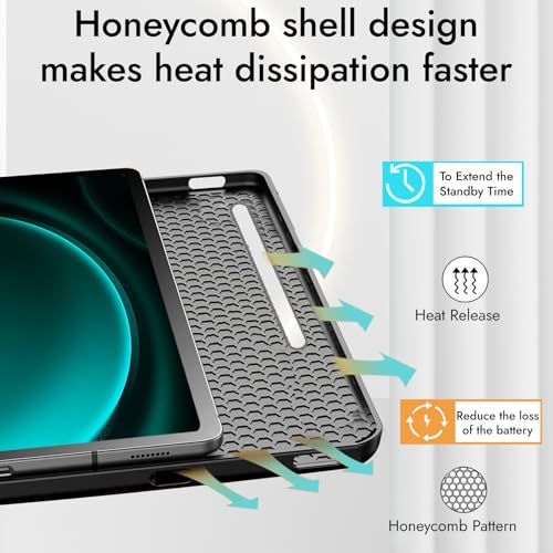 Image of Robustrion Cover for Samsung Galaxy Tab S9 FE+ / Tab S10 Plus /Tab S9 Plus 12.4 inch Cover Case with [S Pen Holder] for Samsung Tab S9 FE Plus / S9+ / S10+ Tablet Cover [Auto Sleep /Wake] - Hippy