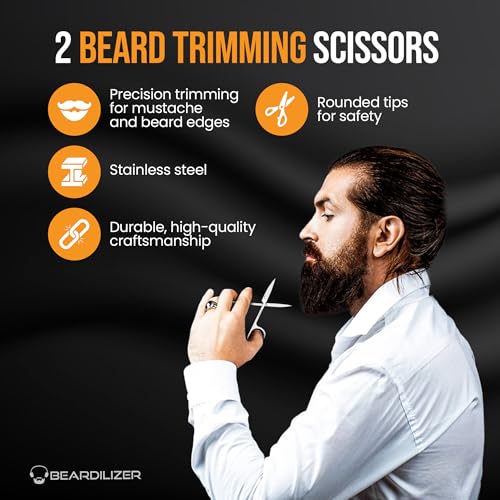 Beardilizer Beard Brush Kit, 100% Pure Boar Bristle Brush, Luxury Wood Comb & 2 Mustache Scissors, Professional Grooming & Care, Beard Accessories for Men - Image 6