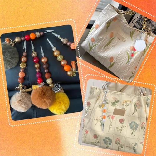 Porte clés perlés d'automne pour sublimer vos sacs à main et accessoires