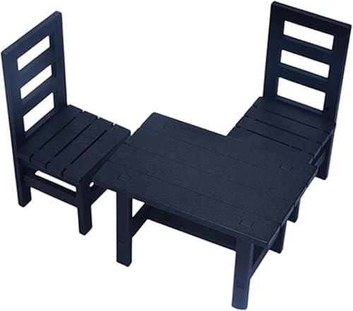 Miniatura 1 de Juego de muebles de madera en miniatura a escala 16, mesa y sillas de casa de muñecas, sillas cuadradas de madera, mesa y sillas para niñas,