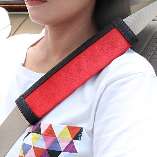 SEG Direct Black and Red Seat Belt Pads Pack of 2