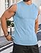 Babioboa Men's Summer Ribbed Crew Neck Tank Tops Fashion Casual Knit Sleeveless Shirts(BL,L)