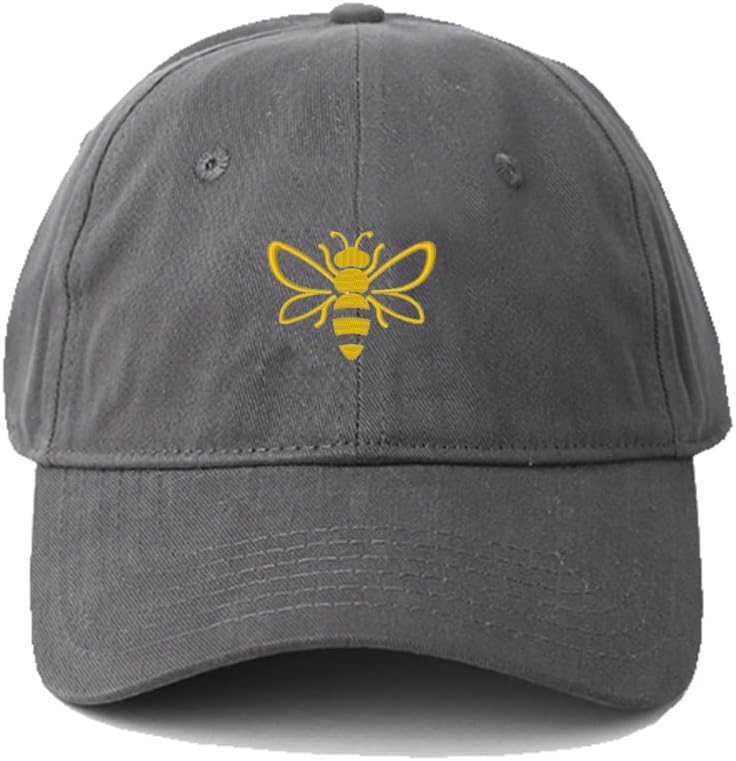 Mens Baseball Caps Bumblebee Embroidered Washed Cotton Dad Hat
