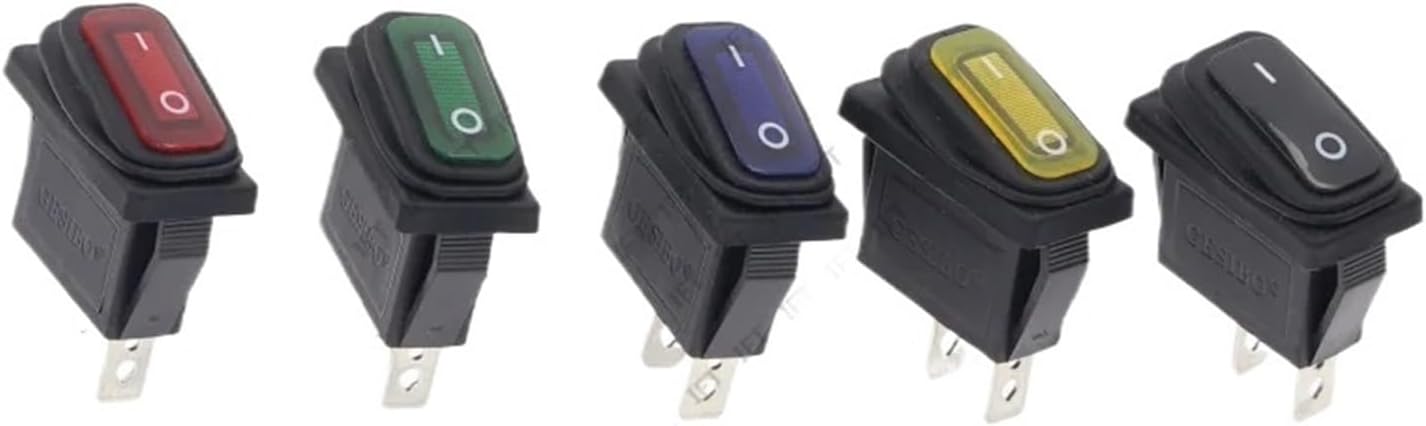 10pcs 2D2P-BLACK NO Light KCD3 34x17.5mm Rocker Switch ON-Off 2Pin 2Position,15A 250VAC/20A 125VAC