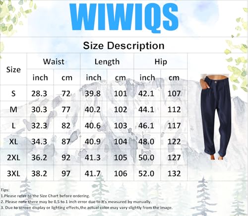 WIWIQS Womens Mid Waist Corduroy Straight Leg Pants Fall Comfy Trousers with Pockets Loose Fashion Pants3