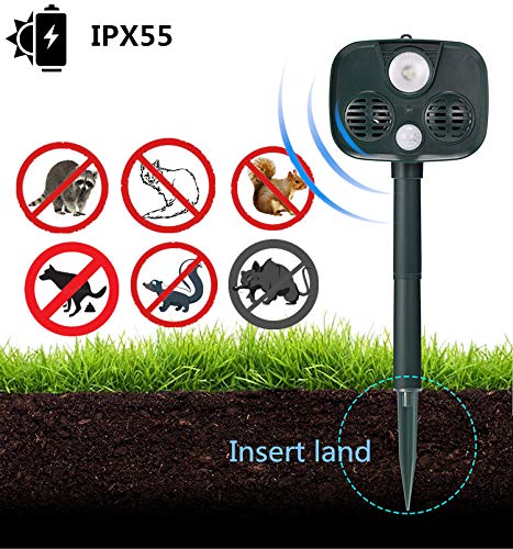 Solar Outdoor Ultrasonic Animal Drive, Anti-Intrusion Automatic Sound and Flash Alarm, Camping Safety