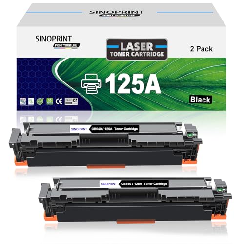 Cartouche toner noir 125A CB540A compatible HP Color LaserJet CP1215 CM1312 - Pack de 2