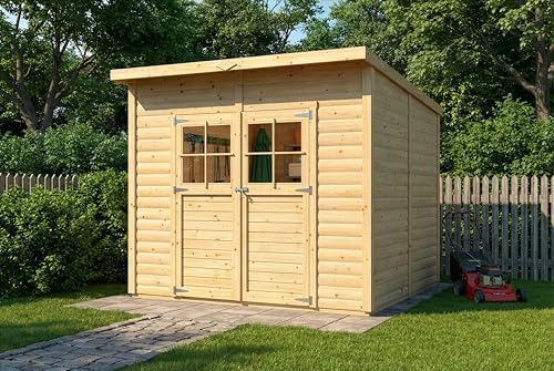 ALPHOLZ Gartenhaus Alster, Gerätehaus Holz, 251x254x210 cm, Pultdach, inkl. Fußboden, Lagerschuppen Garten, Fahrradschuppen, 6m², 19mm Wand,...