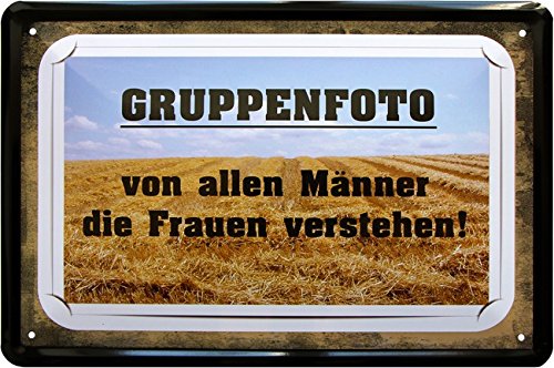 Group Photo of All Men Women Understand. 20 x 30 cm tin Sign 1007, Earth tones