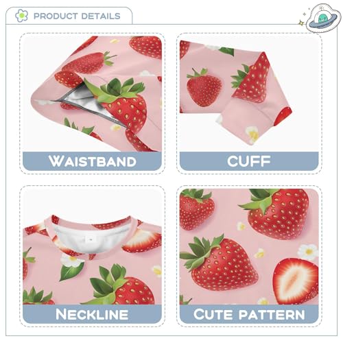 JUNZAN Sweet Strawberries Fruit Blush Big Boys Hooded Sweatshirt Long Sleeve Sweatshirt With Hoodie Camping 4T3