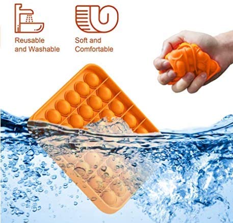 Image of LIVYU LIFE Push pop Bubble Fidget Toy, Stress Relief and Anti-Anxiety Tools Sensory Toy for Autism to Relieve Stress for Kids and Adults (Square-Yellow)