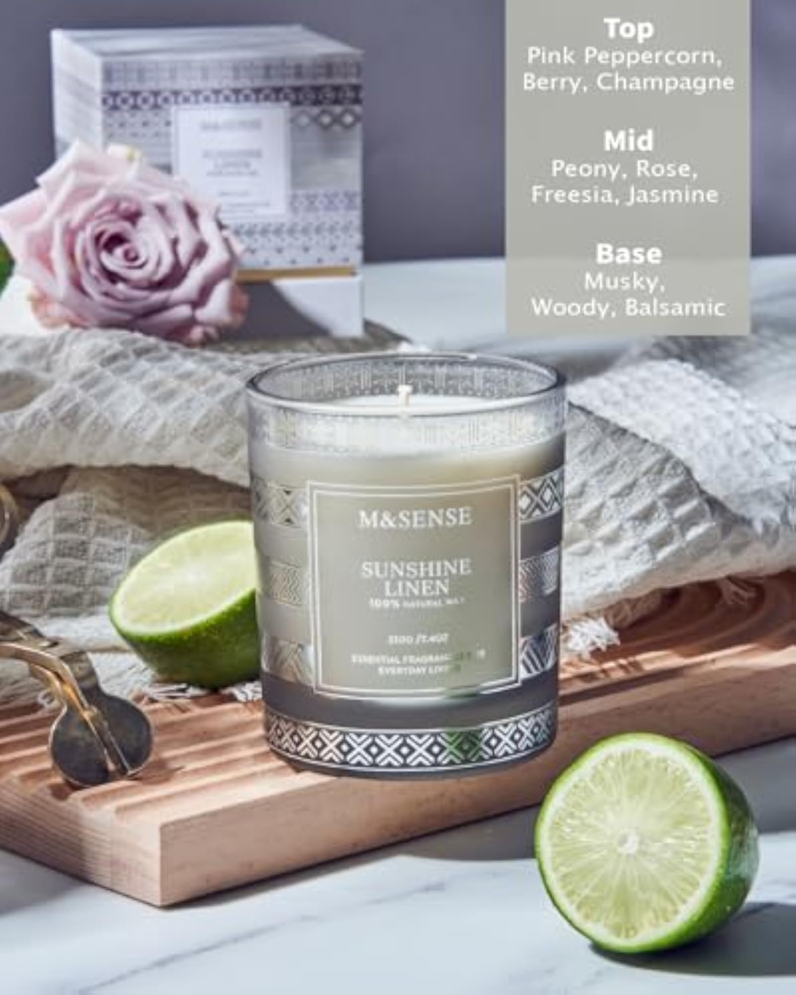 Sunshine Linen Scented Candle, 7.4oz Gift
