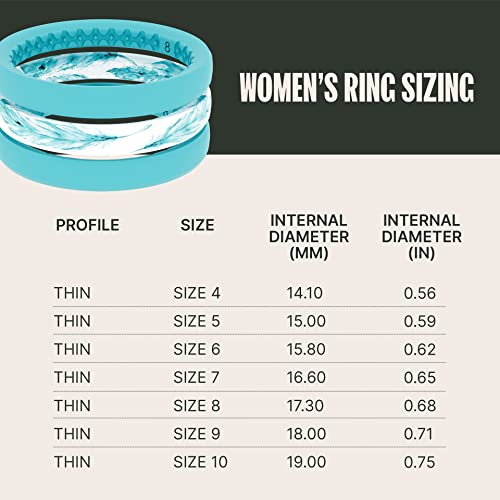 Groove Life Stackable Feather Silicone Ring Breathable Rubber Wedding Rings For Women, Lifetime Coverage, Unique Design, Comfort Fit Ring - Size 8 #TOP4