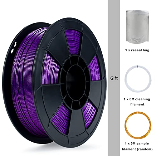 Image of ZIRO Diamond Series Filament, 3D Printer Filament 1.75mm, Shiny Sparkle PLA with Glitter, Twinkling Neatly Wound 1kg /2.2lbs Spool, Fit Most FDM 3D Printers, Dimaond Purple