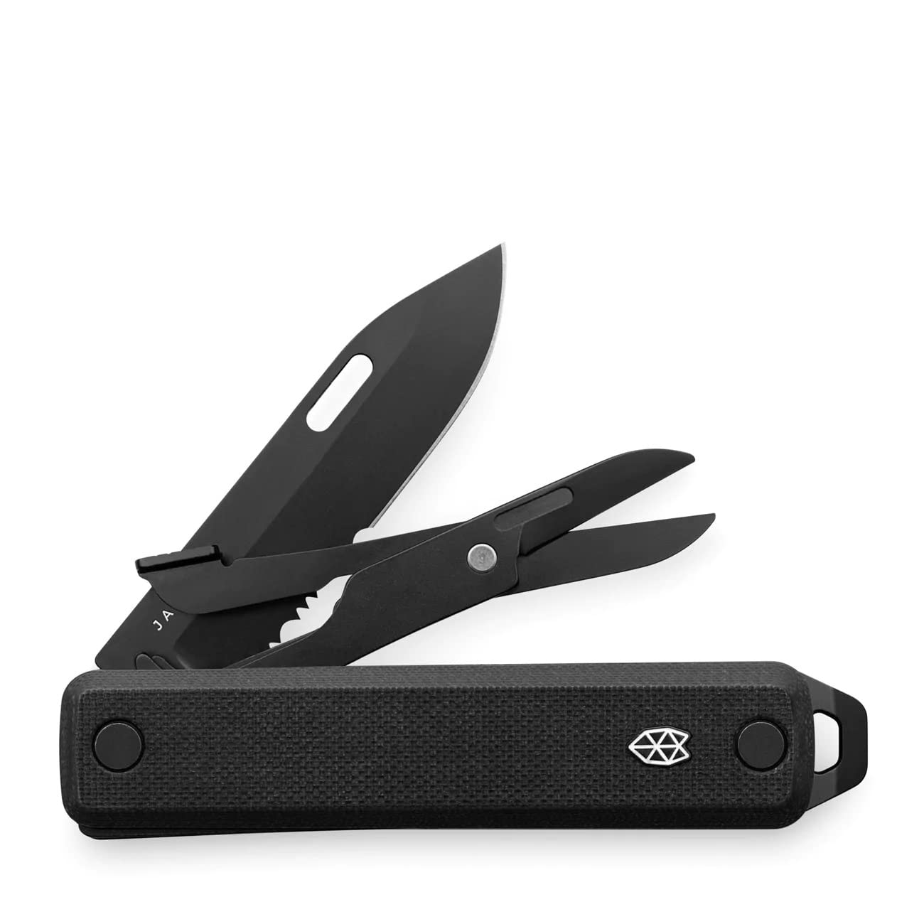 The James Brand Ellis Taschenmesser – Multitool Mit Schere & Wellenschliff, Sandvik-Stahl, Green-Black