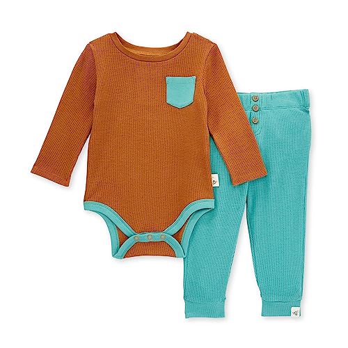 Image of Burt's Bees Baby Unisex Bodysuit and Pant Set, 100% Organic Cotton