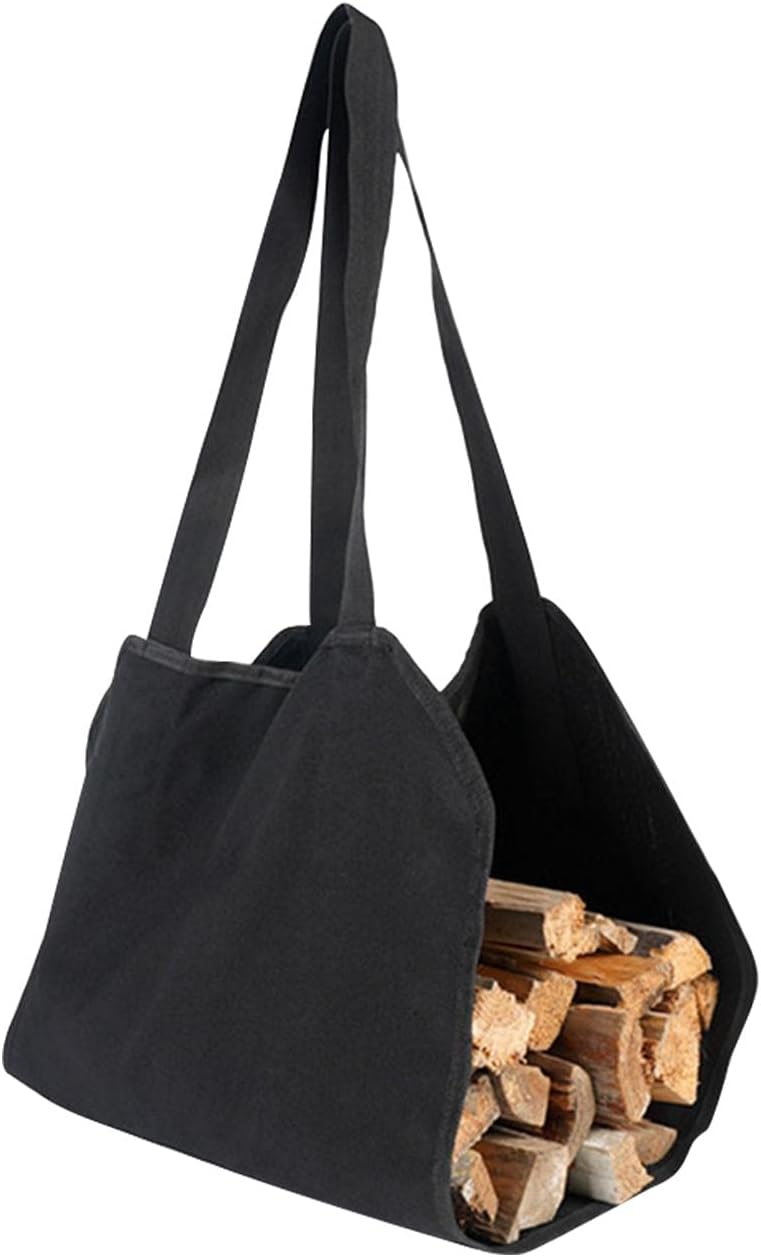 AUTUUCKEE Large Canvas Log Carrier Bag, 100 x 50cm Waterproof Fireplace