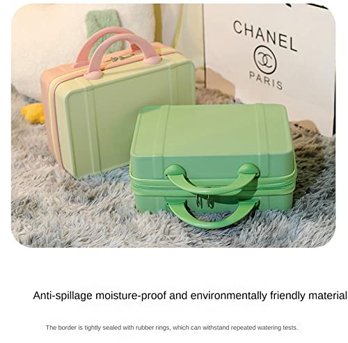Small fresh suitcase luggage small lightweight retro cosmetic case 14 inch travel case(Honor Hei,14 inches)4