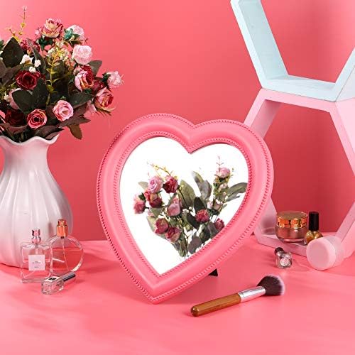 IMIKEYA Heart Shape Makeup Mirror Travel Handheld Cosmetic Mirror Desktop Wall Hanging Mirror Bedroom Mirror Valentine Day Gift For Girls Ladies