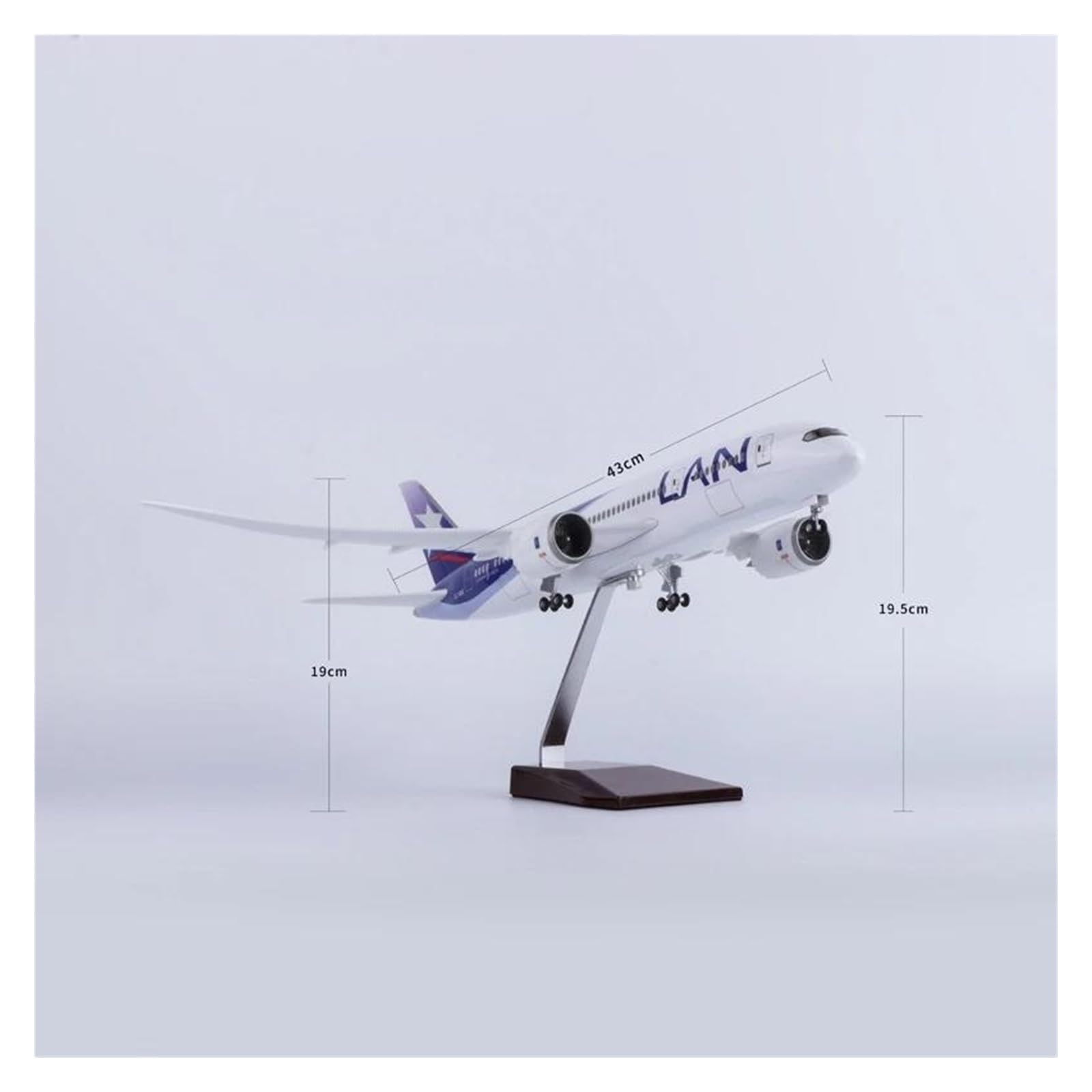 Giocattoli per aeroplani pressofusi 47 cm per il modello B737 MAX Dubai Modello di aeroplano in resina raccolto da Aviation Visualizzazione statica Modello di aeromobile Display da tavolo per raccolta