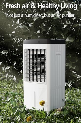 Energy Efficient Portable Evaporative Air Cooler & Humidifier Fan - Home/Office