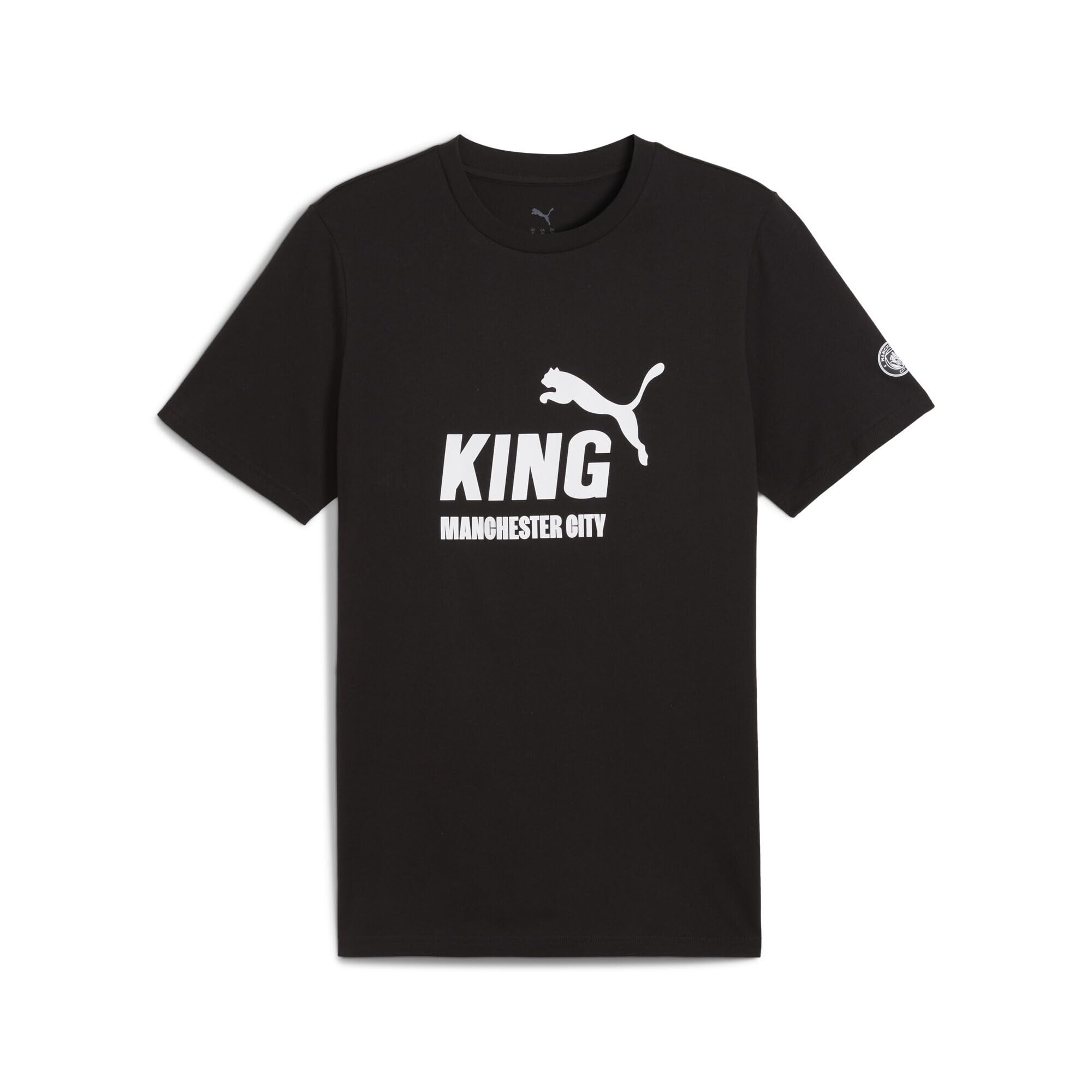 Puma Unisex Black Manchester City King Logo Tee - Small