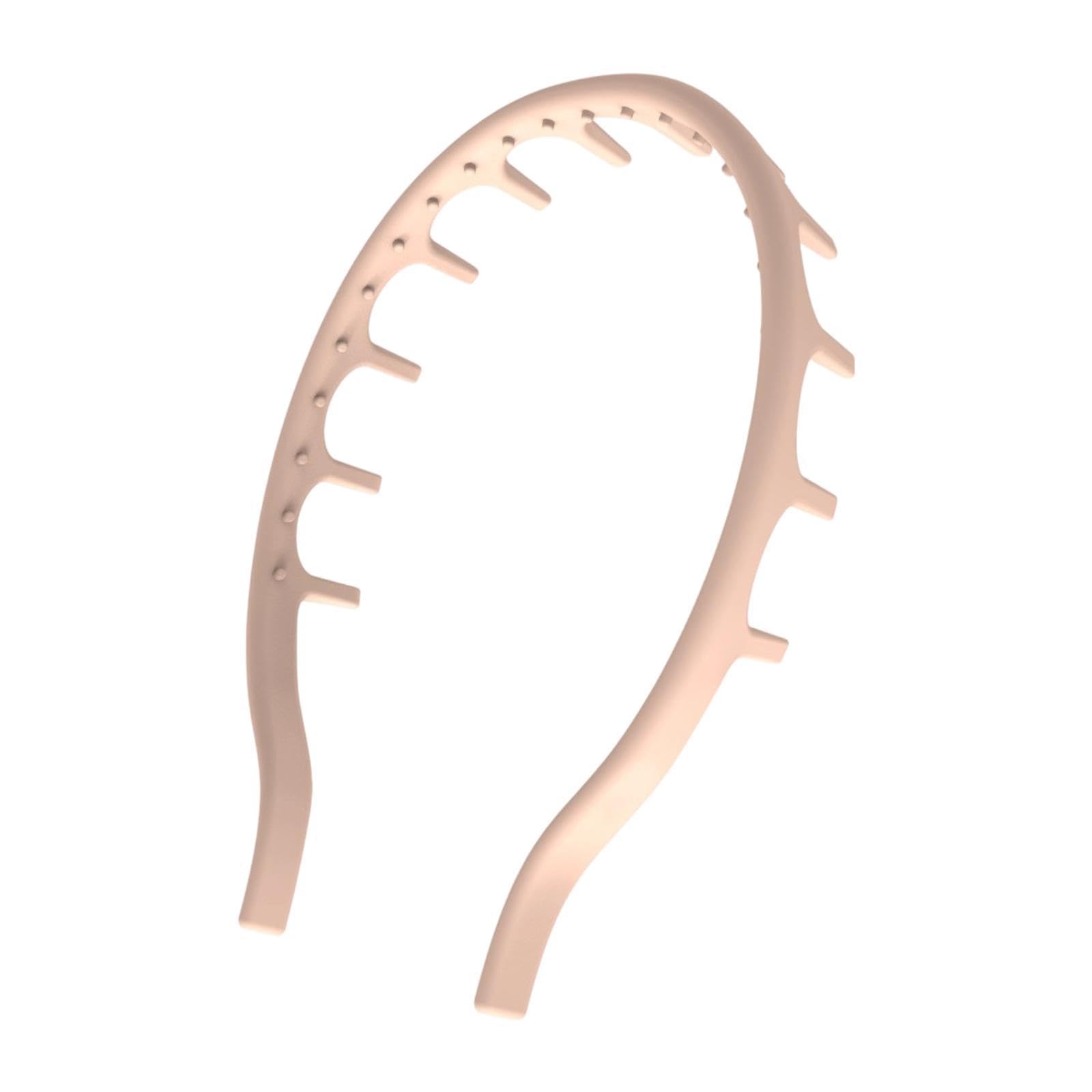 Soft Silicone Comb Headband Anti Slip Fashion Daily Wear Hairband with Tooth Khaki-image-13