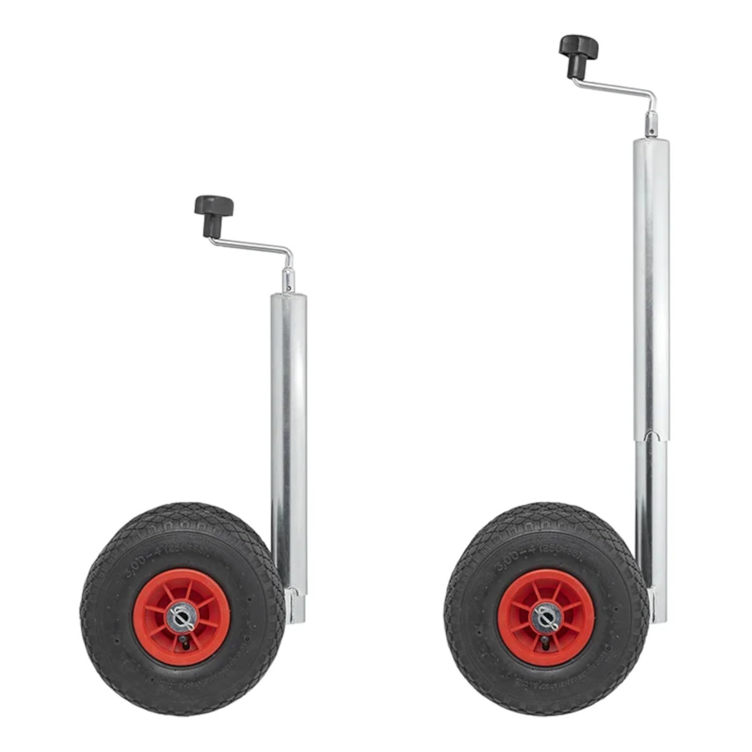 Preiswert & Gut Anhänger Zubehör Set – Stützrad Anhänger 260x85 mm Luft-Reifen Kunststoff-Felge bis 300kg Traglast – stützrad Halterung Ø 48 mm Stahl verzinkt Klemmschelle für Anhänger