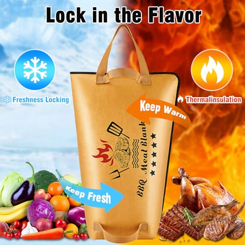 Image of 21in BBQ Blanket for Resting Meat, Thermal Insulated Smoked Meat Bag for Turkey, Beef, Brisket and Pork Shoulder, Portable Outdoor Camping Picnic Kitchen Supplies, Ideal Gift for Men