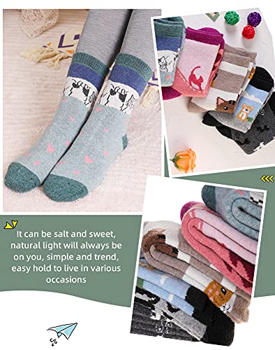 Image of Velice Wool Socks for Women Merino Wool Boot Hiking Thick Thermal Warm Winter Crew Cushion Cozy Work Socks 5 Pairs