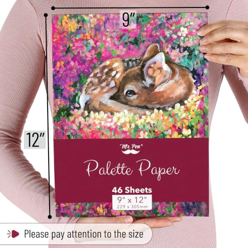 Image of Mr. Pen- Disposable Paint Palette Paper Paint Pad, 9 inchx12 inch, 46 Sheets | Acrylic Paint Paper, Suitable for Watercolor, Gouache, Acrylic and Oil Paints, Tear-Off Palette Sheets for Painting