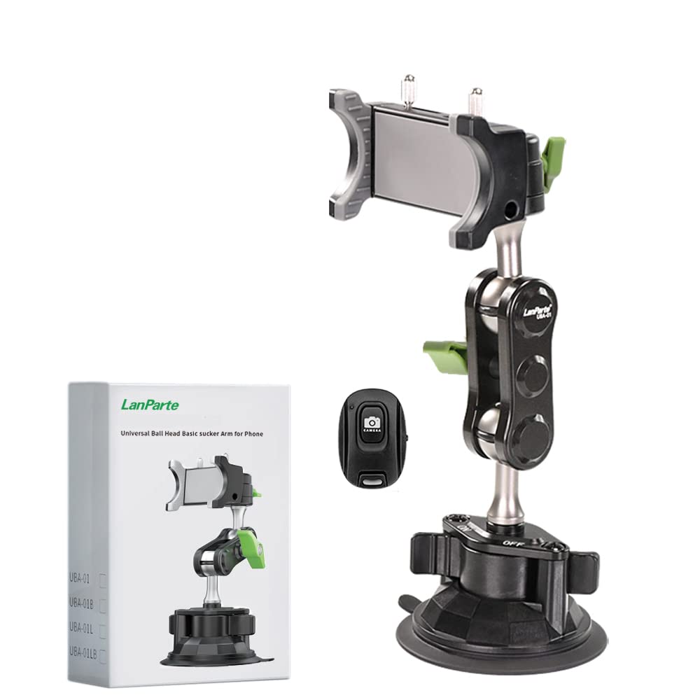 Car Phone Holder with 360° Rotating Arm, Car Camera Holder With Remote Control, Mobile Phone Automobile Cradles Holder That Can Work on The Car Dashboard or Windshield
