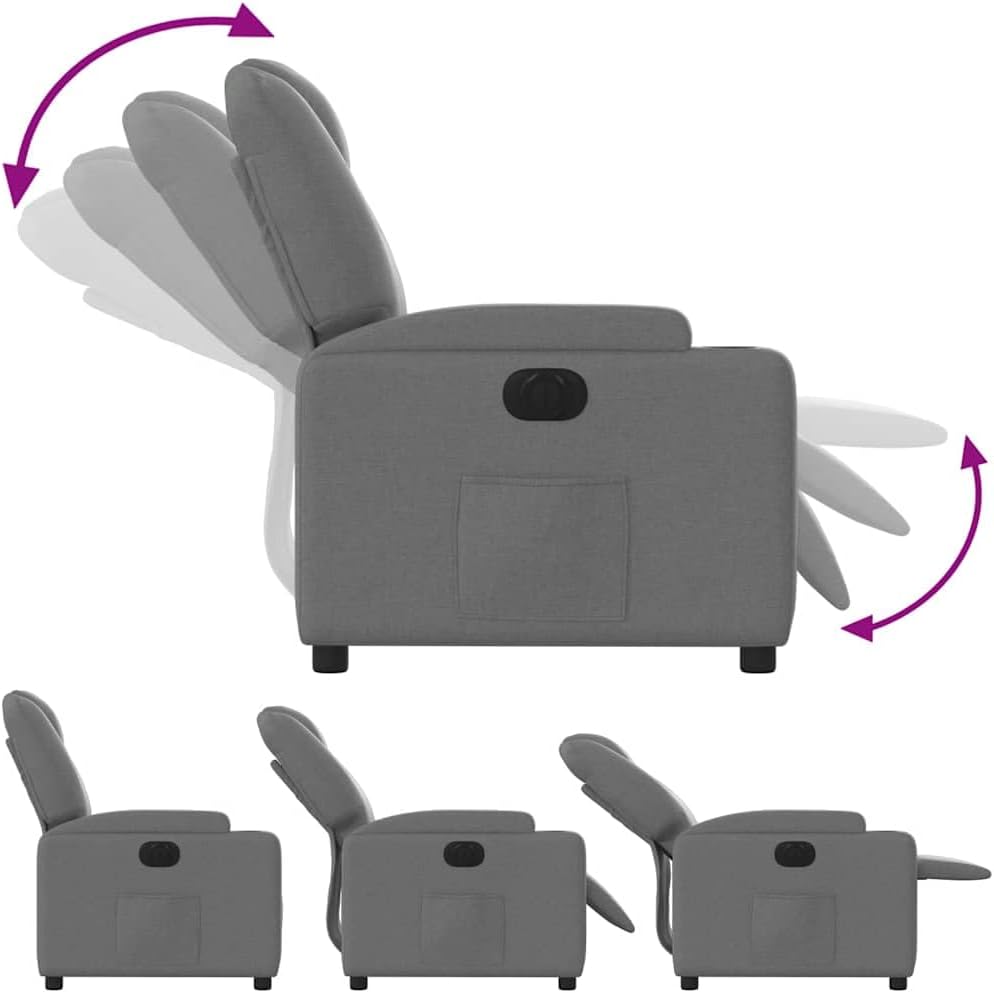 Illustration showing the electric reclining mechanism of the chair.
