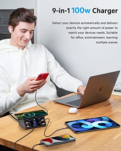 Lmaive Usb Charging Station, 100W Charging Station, 8-Ports Charging Station For Multiple Devices, Multi Usb Charger Station, Usb C Charging Station Compatible With Iphone, Ipad, Samsung, Huawei #TOP5