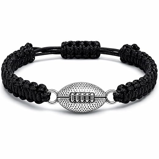 Football bracelets Football accessories Adjustable Paracord Charm Bracelet Footballs Stuff Sports Bracelets Ideal Footballs Gifts