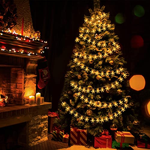 Herefun 10m 80pcs Luce a Forma di Fiocco di Neve