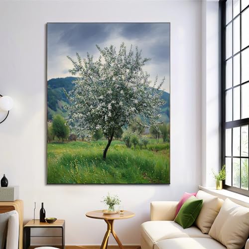 Tableau mural bleu-vert pour salon : l'esprit nature 40x50cm dans votre chambre