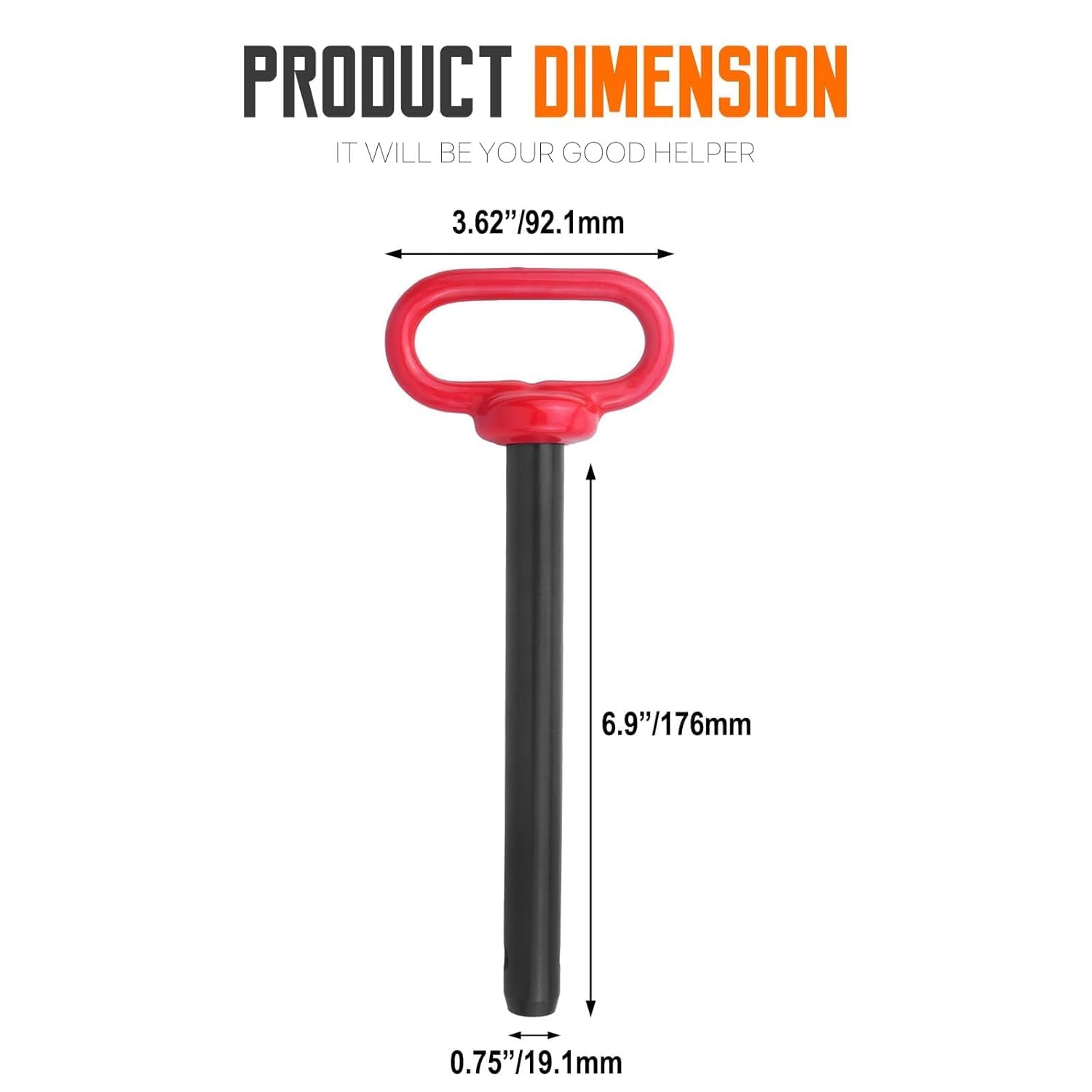 2 perni di traino da 3/4 x 6-1/2 pollici, perno di traino e clip per cancello del rimorchio, robusti perni di traino per rimorchi, barche, camion (3/4 x 6-1/2 pollici)