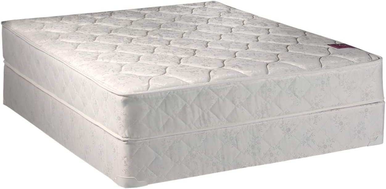 DS Solutions USA Legacy Non Flip One-Sided Full Size Mattress and Low Profile Box Spring Set with Mattress Cover Protector - Fully Assembled, Good for Your Back, Longlasting Comfort, Orthopedic Type