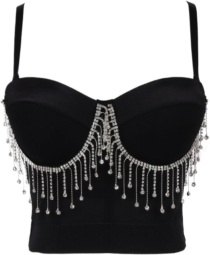 Ladies Show Top Tassel Chain Small Strap with Steel Shape Slimming Top(38C)