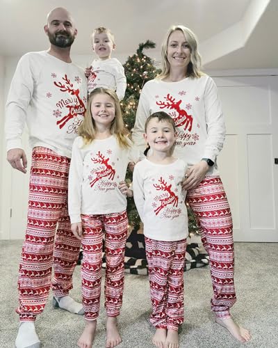 SANMIO Family Christmas Pajamas Matching Sets Moose Plaid Xmas Pjs Family Couples Kids Baby Women Men Sleepwear4