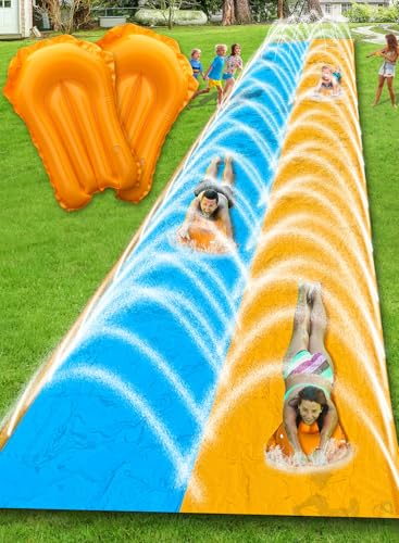 Slip and Water Slide for Adults and Kids Extra Long Heavy Duty Water Slides for Backyard Lawn Summer Outdoor Water Toys