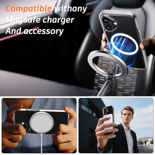 Image of Diverbox for iPhone 16 Case Clear [Compatible with MagSafe] [with Screen Protector + Camera Lens Protection ] Shockproof Phone case for iPhone 16 (Clear Magnetic)