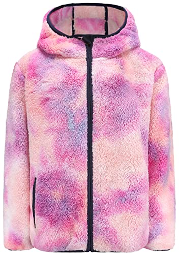 Image of Girl's Jacket Kids Full Zip Ultra Soft Sherpa Fleece Hoodie Sweatshirt